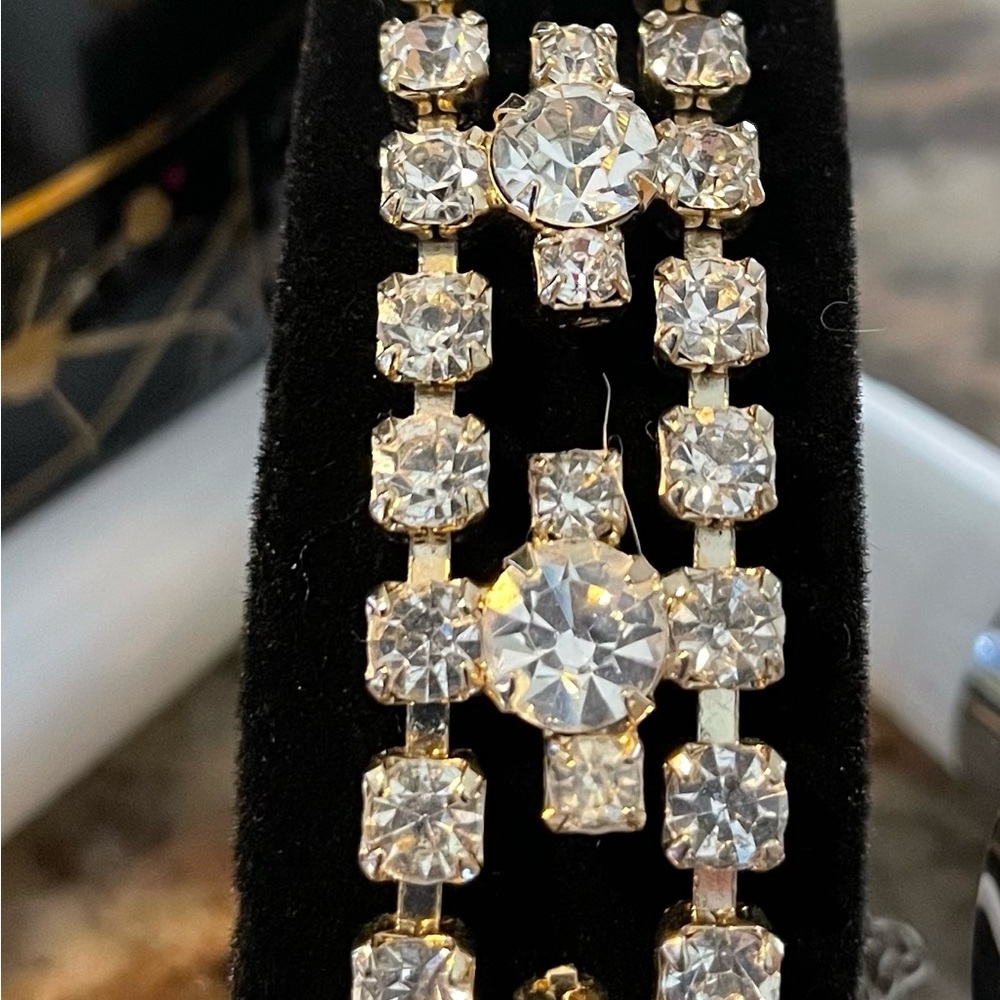 Vintage Rhinestone Silver Bracelet